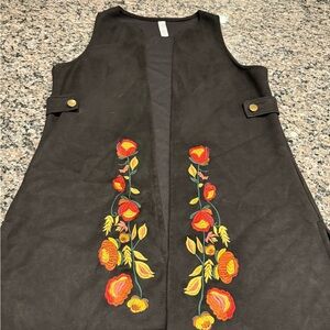 Embroidered Floral Vest